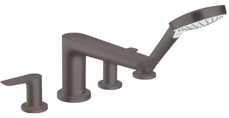 Hansgrohe Talis E, batéria na okraj vane, 4-otvorová inštalácia, kefovaná čierna chrómová, HAN-71748340