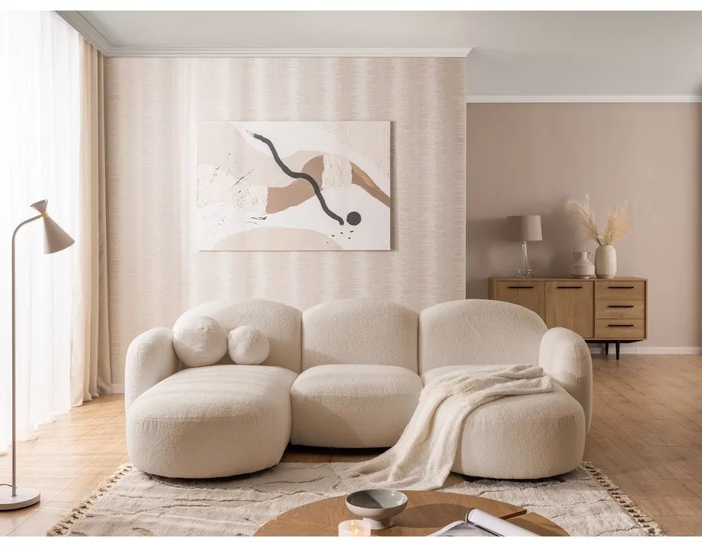 Svetlohnedá rohová pohovka z textílie buklé (do tvaru "U") Orbit – Ropez