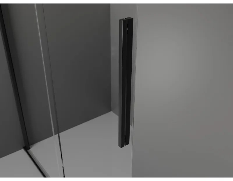 Mexen Velar, sprchový kút s posuvnými dverami 90 x 100 cm, 8mm šedé sklo, čierna matná, 871-090-100-41-70