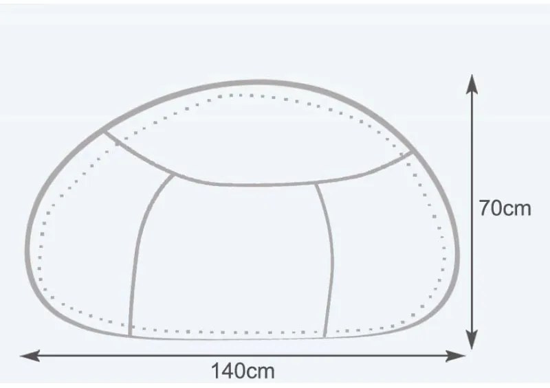 Sedací vak guľa Maxi polyester TiaHome - svetlo sivá