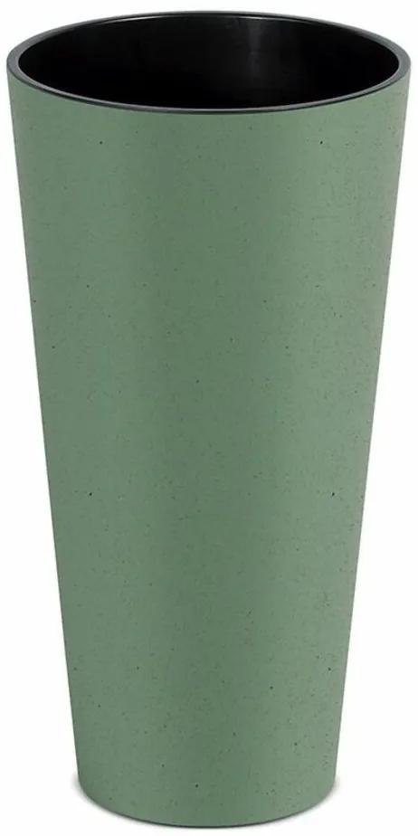 Kvetináč TUBUS SLIM ECO WOOD zelený 30,0 cm