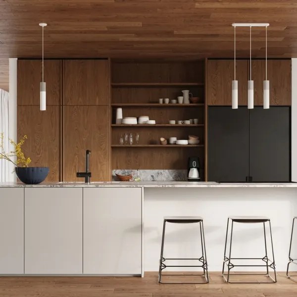 Sollux SL.0647 - Luster na lanku BORGIO 1xGU10/40W/230V betón/kov biela