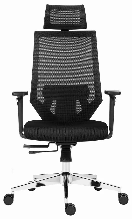 Kancelárska ergonomická stolička EDGE NET —  sieť / látka, čierna, nosnosť 150 kg