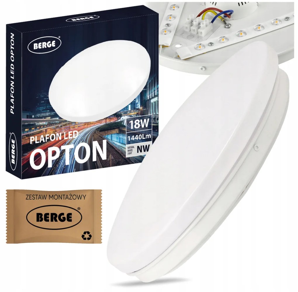 BERGE Prisadený LED stropný panel 18W 1440lm Okrúhly SZ