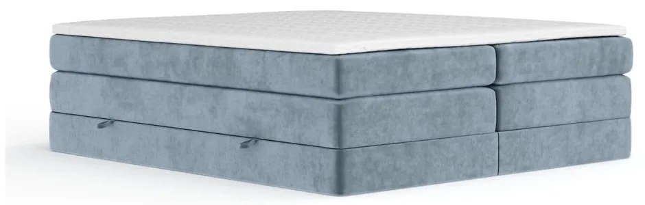 Modrá boxspring posteľ s úložným priestorom/bez čela 160x200 cm Juniper – Maison de Rêve