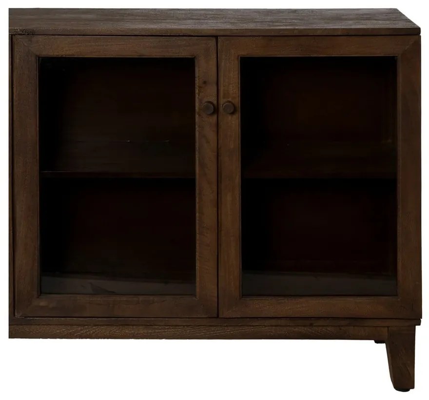 Hnedá vitrína z mangového dreva 180x87x35 cm Ravi – Ixia