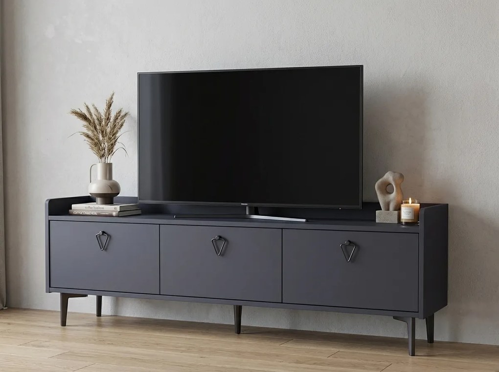 AKCIA TV stolík PIENA 160 cm, antracitový II. akosť
