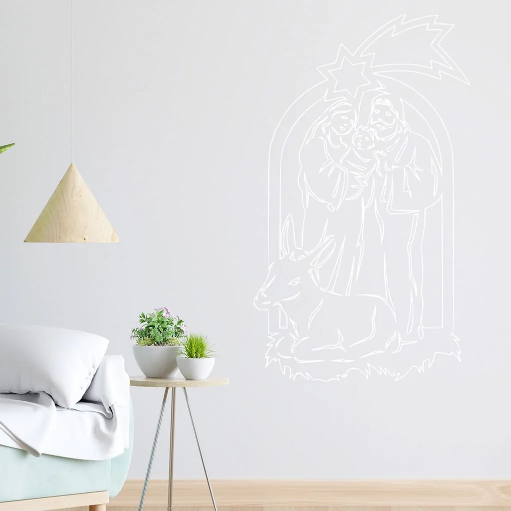 Veselá Stena Samolepka Svätá rodina Farba: oranžová, Veľkosť: 60 x 35 cm