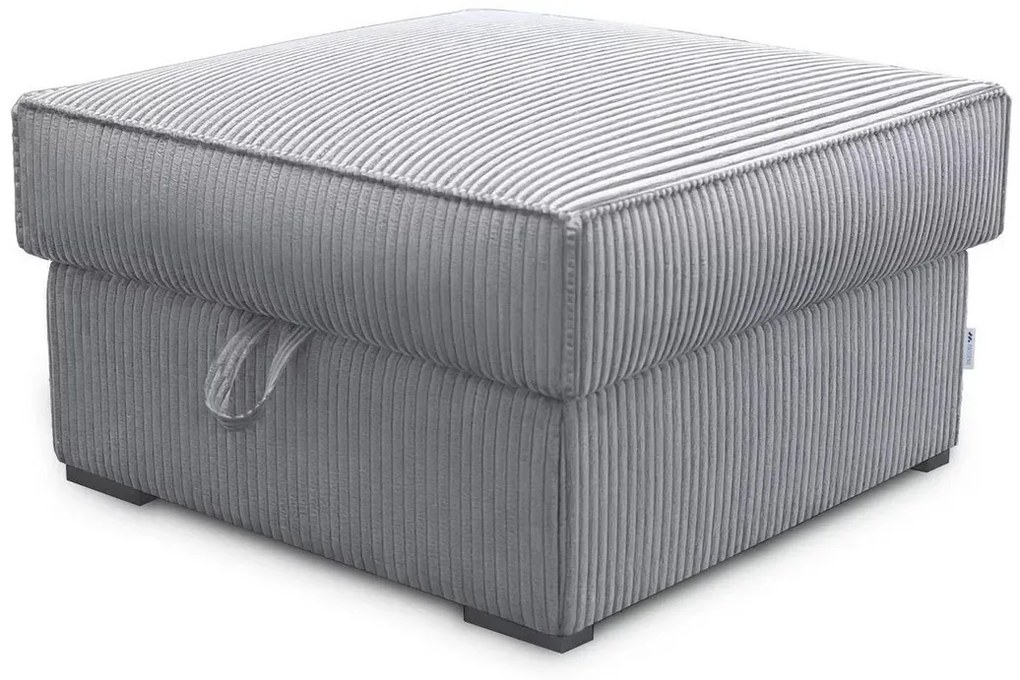 Svetlosivý taburet SMART COSARO s úložným priestorom 65x65 cm