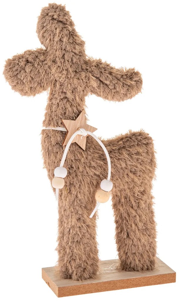 Vianočná dekorácia Textilný sobík 23 cm, chlpatý fleece