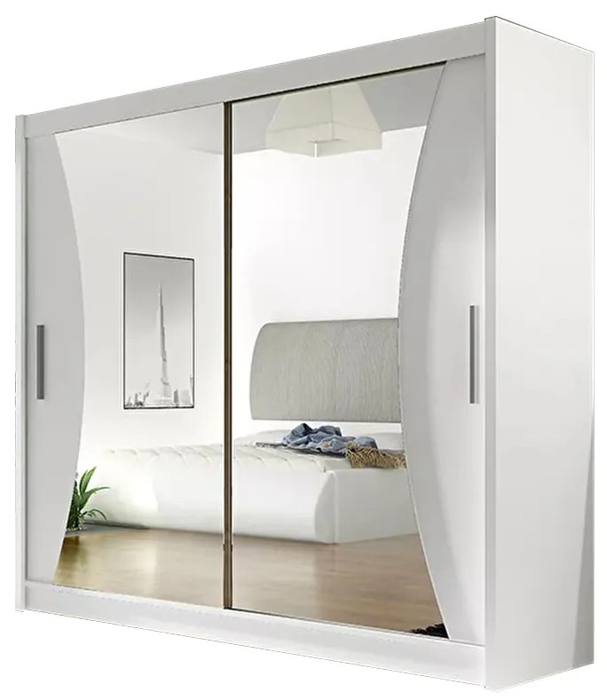 Šatníková skriňa Baker V (biela). Akcia -23%. Vlastná spoľahlivá doprava až k Vám domov. 786019