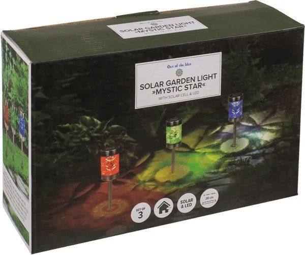Sada LED záhradných lámp Mystic Star 39 cm 3 ks