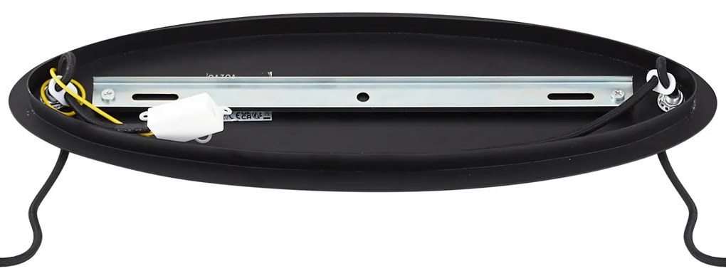 Dizajnové závesné svietidlo čierne s dymovým sklom oválne 5-svetiel - Mochan