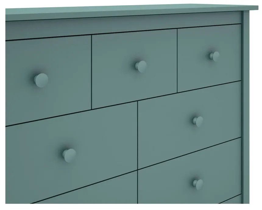 Nízka detská komoda z borovicového dreva v petrolejovej farbe 110x80 cm Max – Marckeric