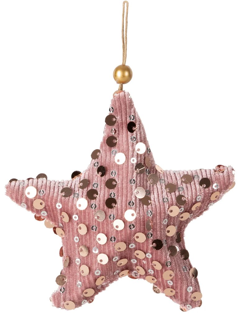 VIANOČNÁ DEKORÁCIA STAR SADA 12KS 11X11 CM RUŽOVÁ