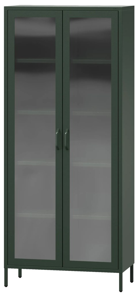 Vitrína ANGELO, 800 x 1850 x 450 mm, Modern: fľaškovo zelená