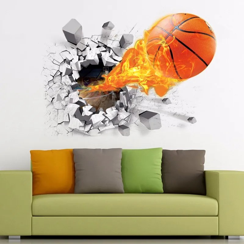 Veselá Stena Samolepka na stenu na stenu Basketbalová lopta