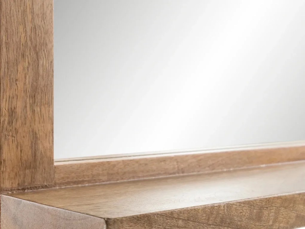 furniture-nabytek.cz - Masivní koupelnové zrcadlo Dillí z mangového dřeva, lakované, hnědé – 70×15×75 cm