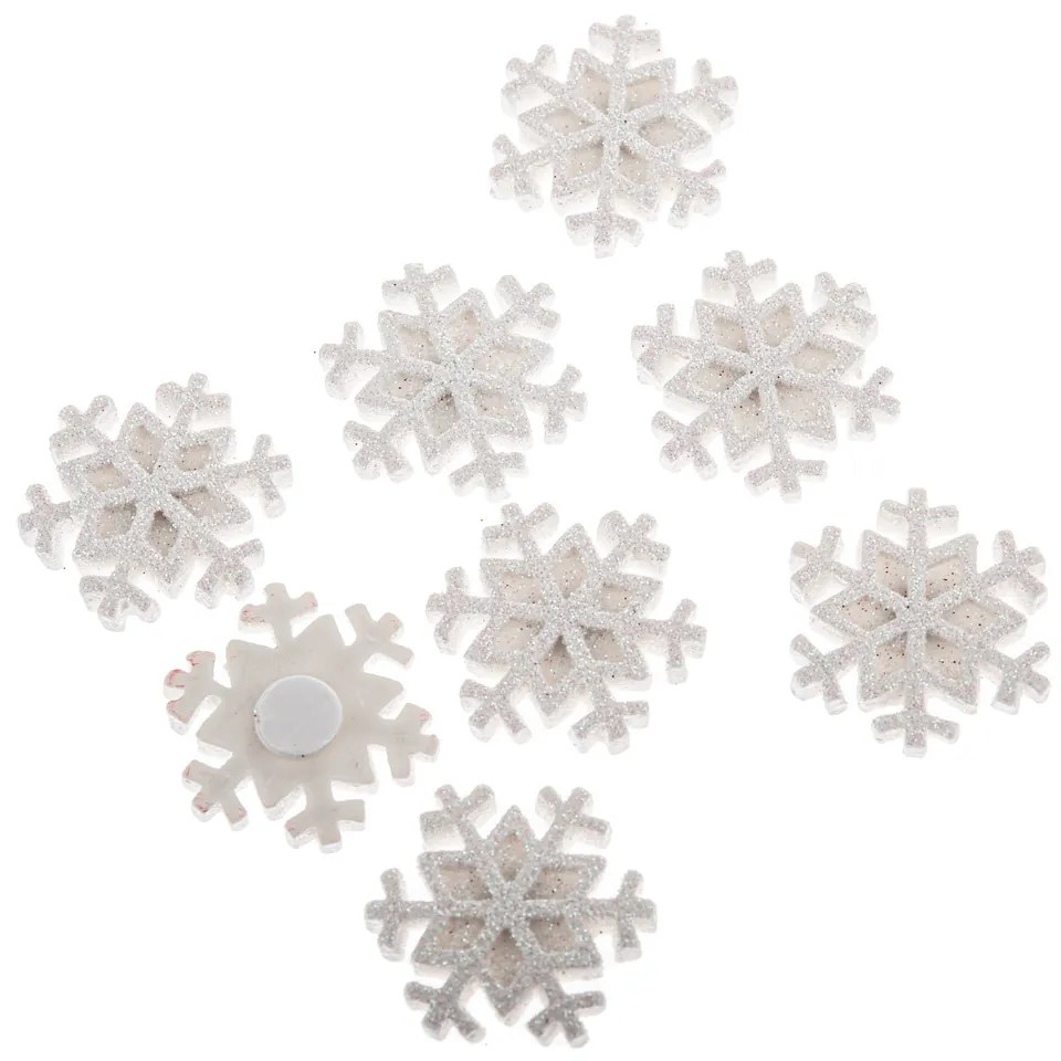Súprava vianočných ozdôb Vločka, 12 ks, polyresin