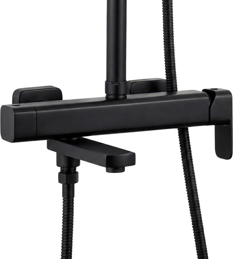 Rea Arlo, sprchový set s vaňovou výlevkou, čierna matná, REA-P7440