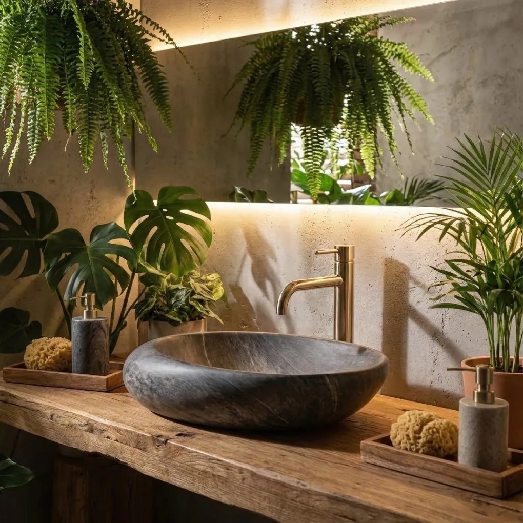 Rea Roxy A umývadlo, 49 x 31 cm, tmavošedá, REA-U6649