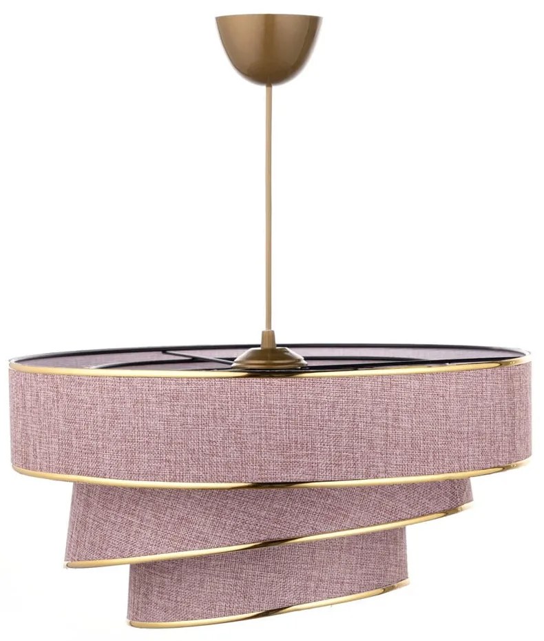 Závesné svietidlo v ružovo-zlatej farbe s textilným tienidlom ø 40 cm Couper – Opviq lights