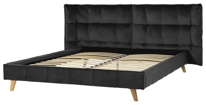 Čalúnená posteľ Cindy 160x200 čierny velúr