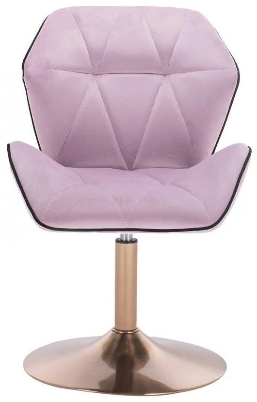 LuxuryForm DESIGN Stolička MILANO MAX VELUR na zlatom tanieri - levanduľa
