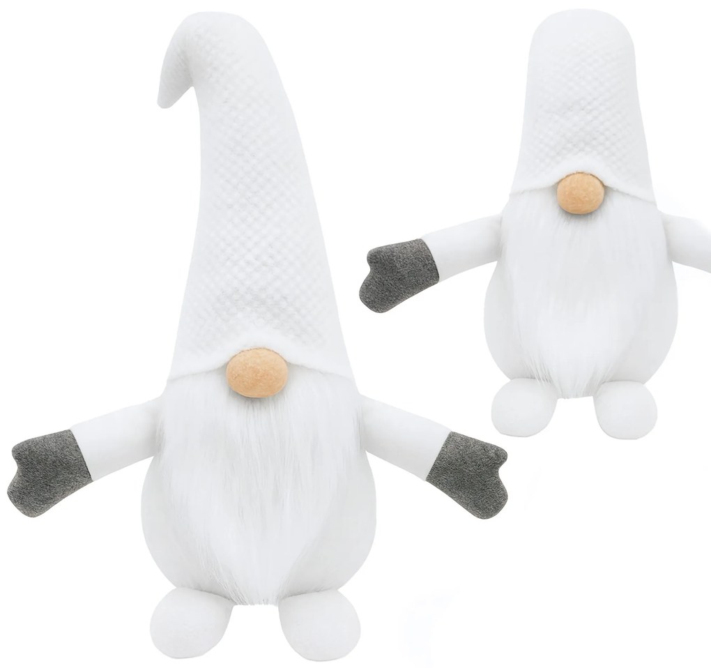 Vianočný škriatok ELF 045 - 35 cm biely