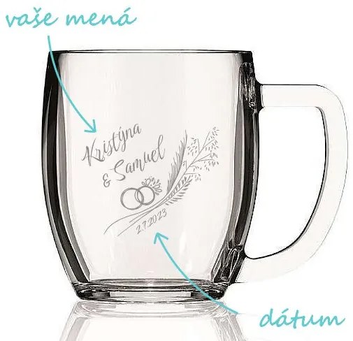 Svadobná pivná tretinka Prstene v obilí