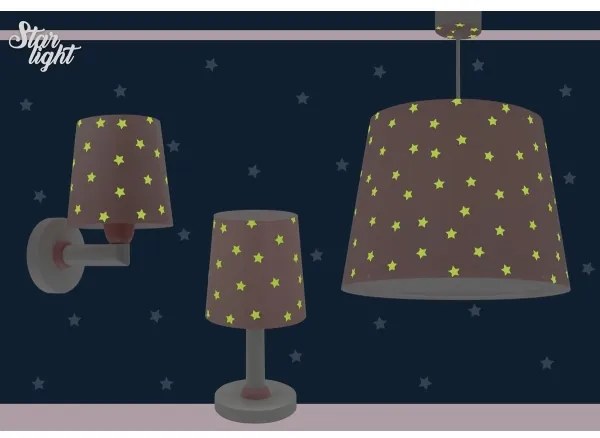 Dalber 82212S - Detský luster STAR LIGHT 1xE27/60W/230V ružová