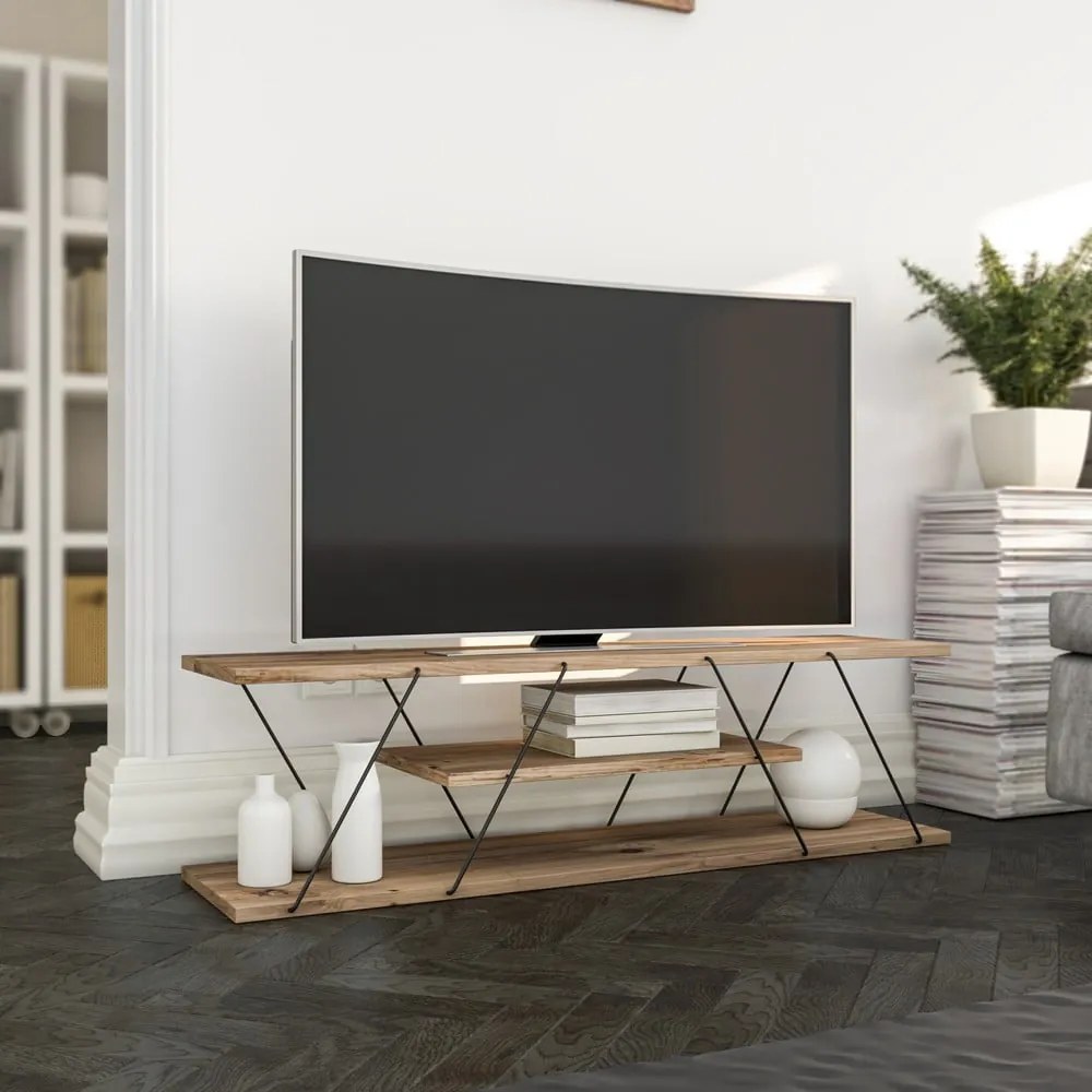 TV stolík v dekore orecha v prírodnej farbe 120x33 cm Canaz – Kalune Design