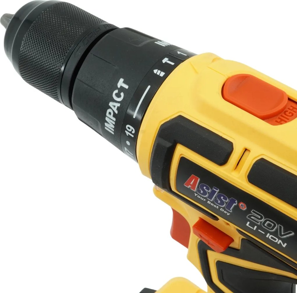 ASIST AKU GANG AE2V20A-201P-BMC Akumulátorová vŕtačka s príklepom 20 V, 2,0 Ah START SET