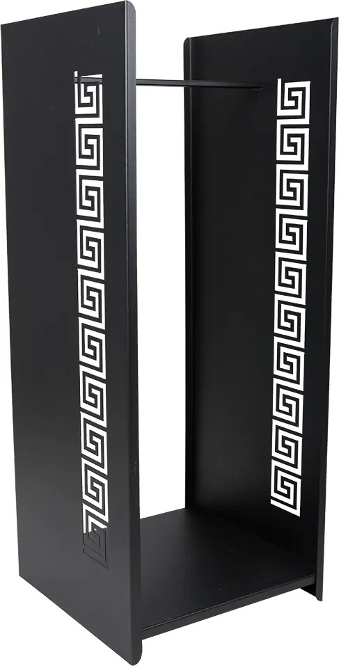 Kovový stojan na drevo Kely, 40x100 cm, čierna