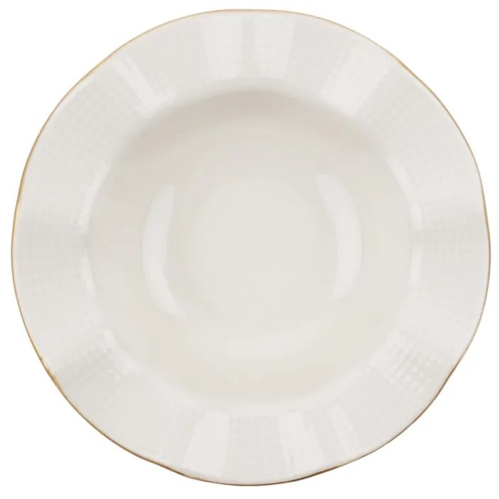 Porcelánová sada 24 ks talířů Creamy Gold bílá/zlatá