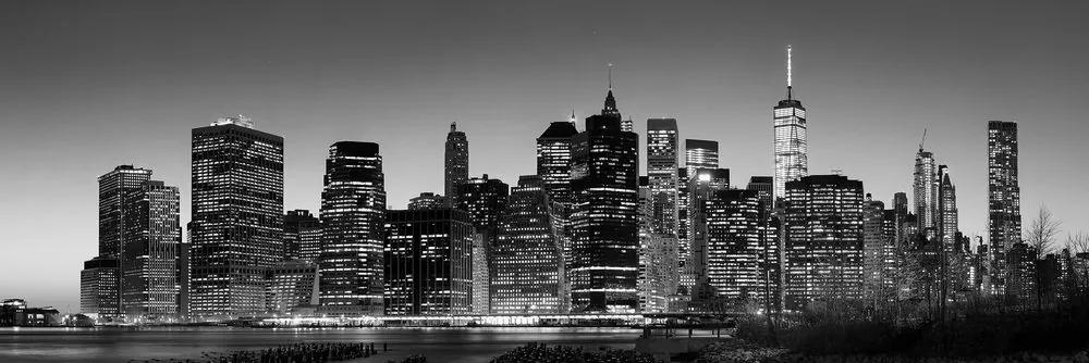 Obraz centrum New Yorku v čiernobielom prevedení Varianta: 120x40