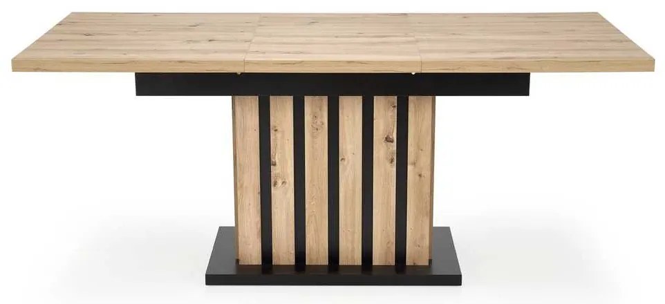 Jedálenský stôl Lamello 160 cm, dub artisan / čierna