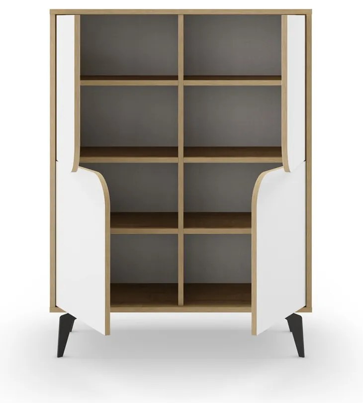 Skrinka v dekore duba v bielo-prírodnej farbe 90x120 cm Nola – Marckeric