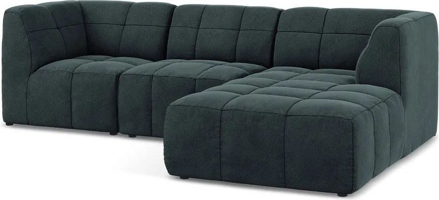 Modrá zamatová rohová pohovka (pravý roh/s leňoškou) Aloha – Makamii