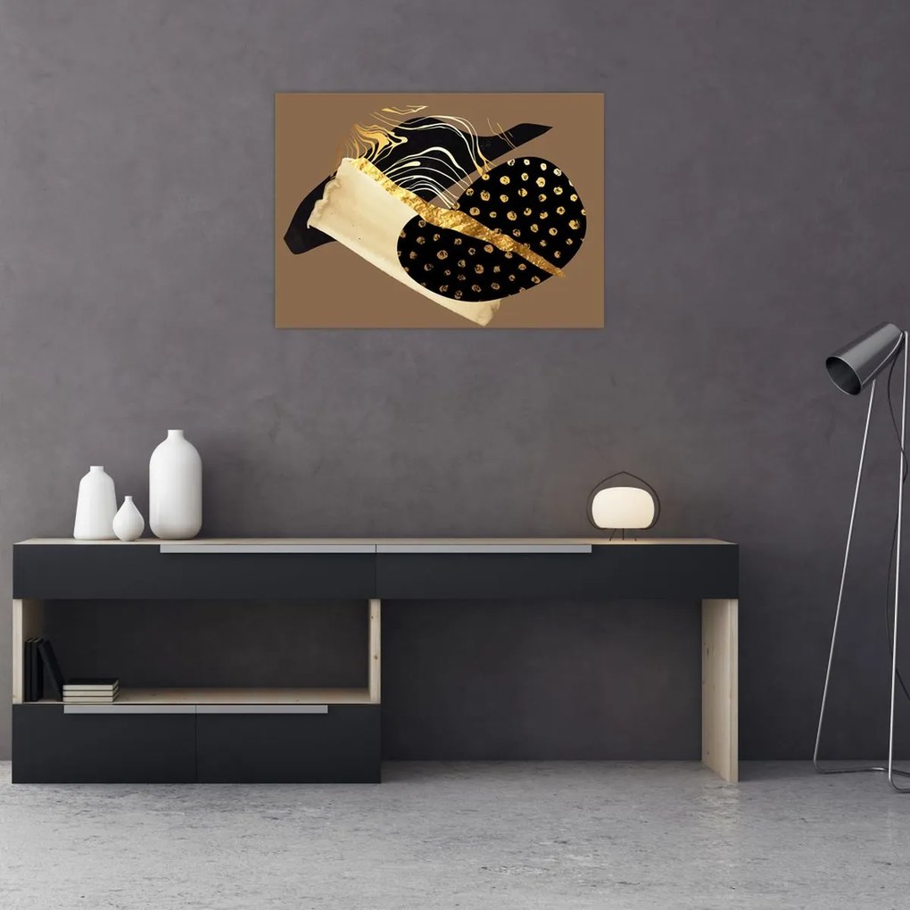 Obraz - Abstrakcia golden brown N⁰1 (70x50 cm)