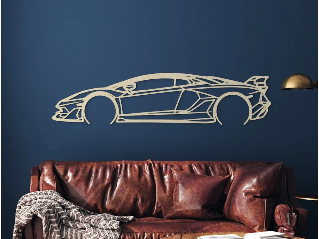drevko Obraz Lamborghini 22 Aventador SVJ Rozmer obrazu: 20,5 x 86 cm, Farba dekorácie: Čierna