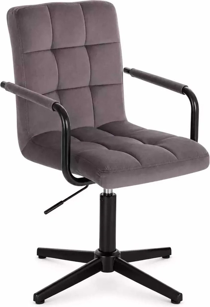 LuxuryForm DESIGN Otočná stolička VERONA BLACK VELUR na čiernom kríži - tmavosivá