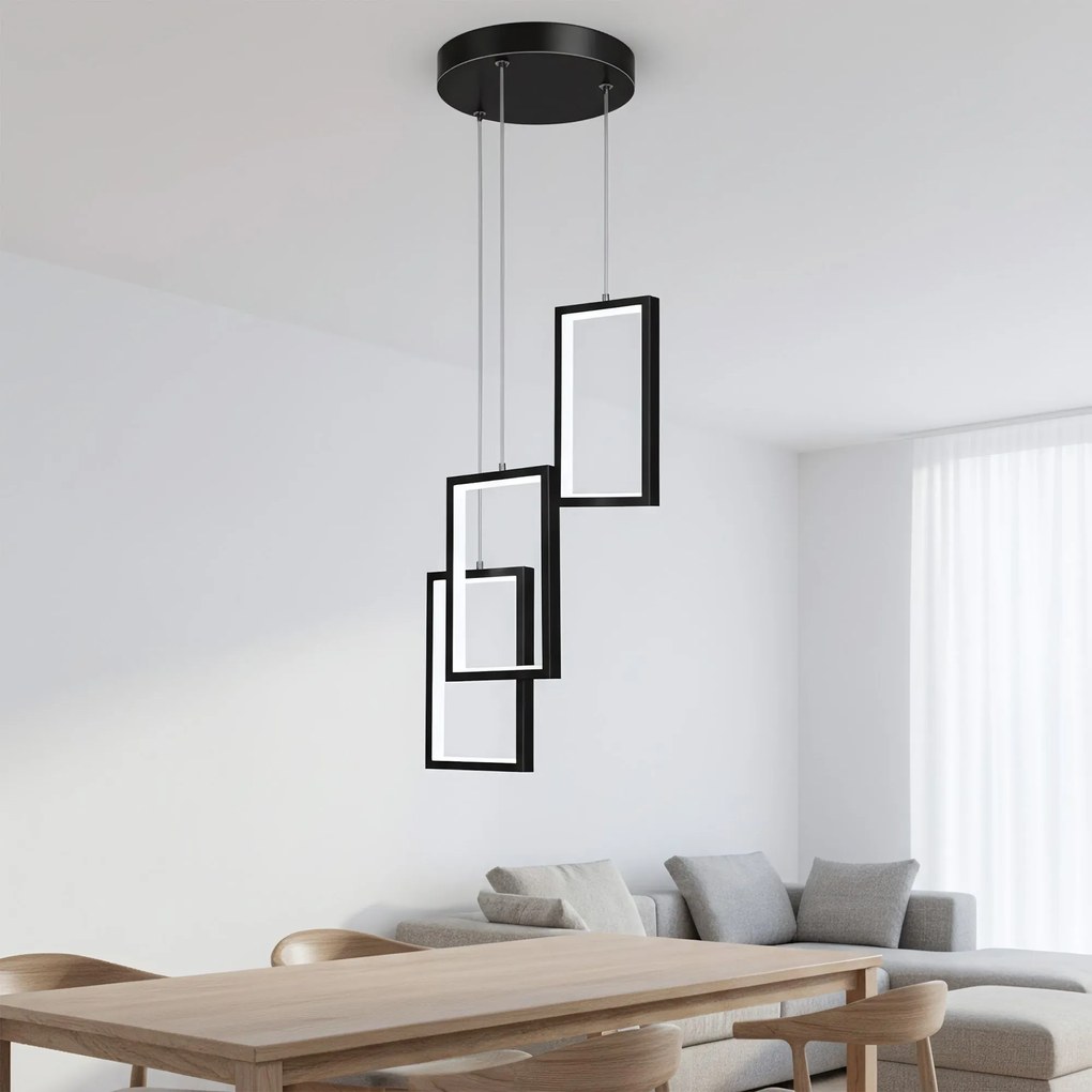 Toolight Toolight, LED závesné osvetlenie 18W, 3000K, 1500lm, LHJ087-3CP, čierna, OSW-50062