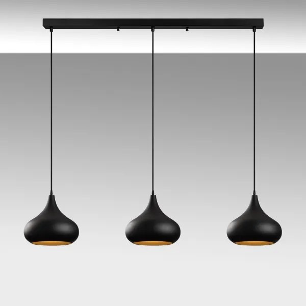 Luster na lanku MUBA 3xE27/40W/230V čierny