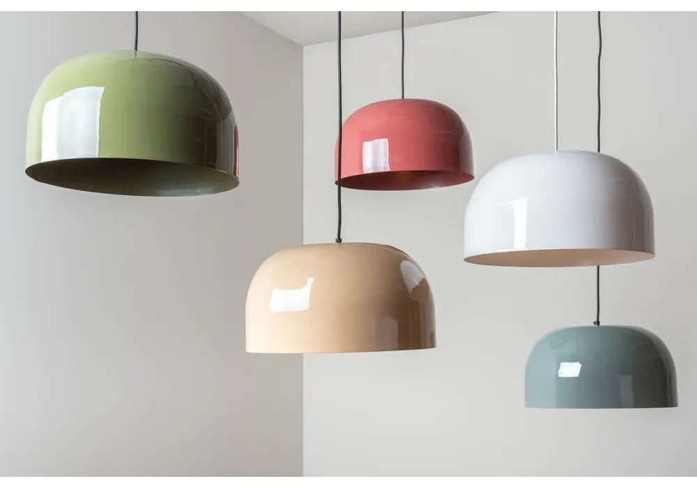 Biele závesné svietidlo s kovovým tienidlom ø 40 cm Dome – Leitmotiv