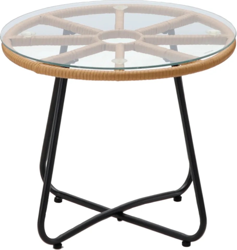 Garden Line ZÁHRADNÝ NÁBYTOK (2 STOLIČKY, STÔL) – HNEDÝ, VANKÚŠE – ŠEDÉ *3408