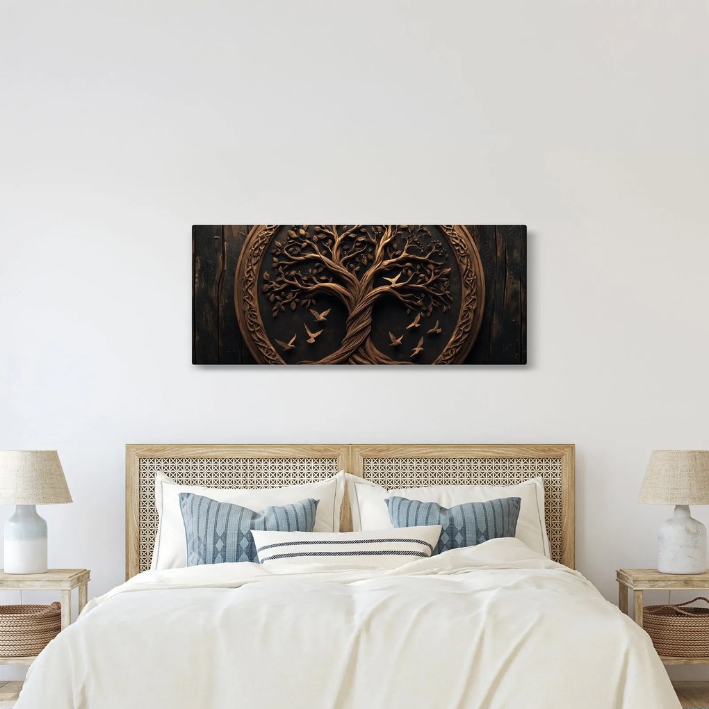 Obraz – Drevený strom života (120x50 cm)