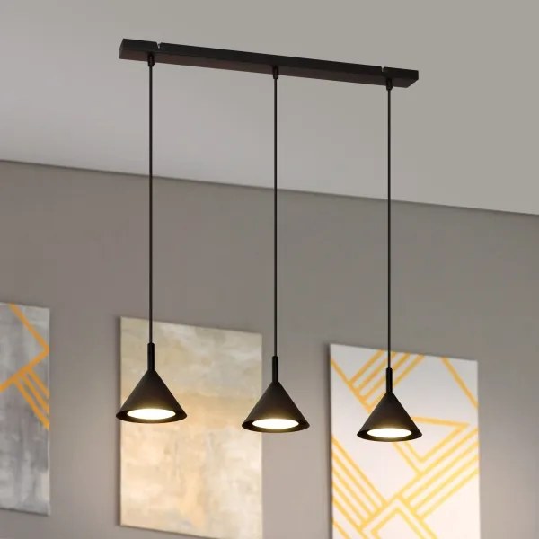 Luster na lanku ETNA 3xGX53/10W/230V čierna