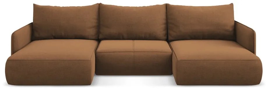 Oranžová rozkladacia/s úložným priestorom rohová pohovka Nanea – Makamii