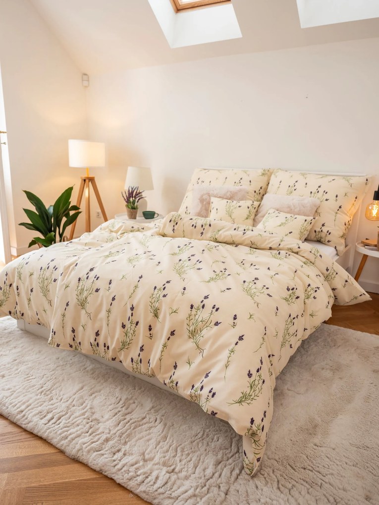 Polybavlnené obliečky na 2 postele Dream - Levanduľa 02